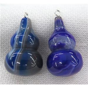 purple agate gourd pendant, approx 20-33mm