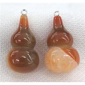 orange agate gourd pendant, approx 20-33mm