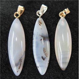 Heihua Agate Marquise pendant, horse-eye, approx 12-40mm