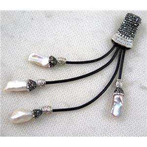 white freshwater pearl tassel pave rhinestone, approx 15-120mm