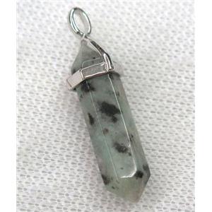 Sesame Kiwi Jasper bullet pendant, approx 10-30mm