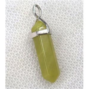 lemon Jade bullet pendant, approx 10-30mm