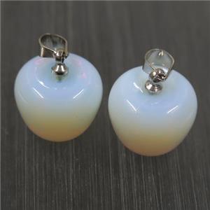 white Opalite apple pendant, approx 11-14mm