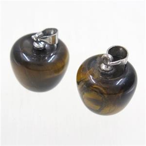 Tiger eye stone apple pendant, approx 11-14mm