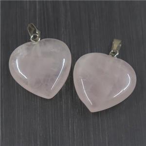 Rose Quartz heart pendant, approx 25mm