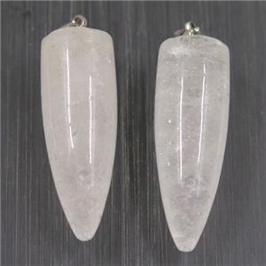 Clear Quartz bullet pendant, approx 10-30mm