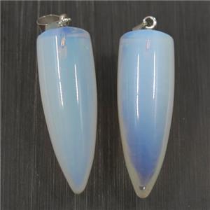 white Opalite bullet pendant, approx 10-30mm