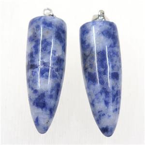 blue Spotted Jasper bullet pendant, approx 10-30mm