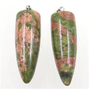 Unakite bullet pendant, approx 10-30mm