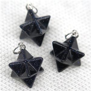 blue SandStone pendant, star, approx 20mm dia