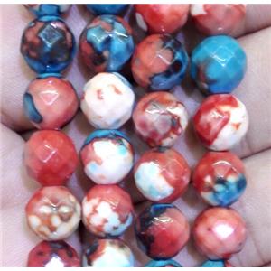 Rainforest jasper beads, faceted round, stability, 8mm dia, approx 50pcs per st