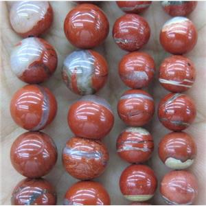 white lace Red Jasper Beads, round, approx 10mm dia