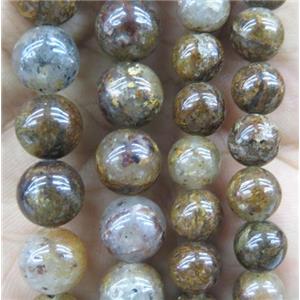 round gold Leaf Jasper beads, approx 10mm dia