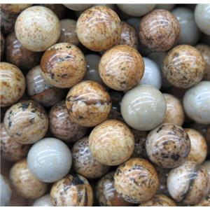 round Picture Jasper beads, approx 10mm dia