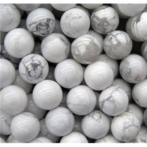 round White Howlite turquoise beads, approx 10mm dia