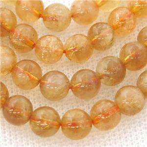 round Citrine Beads, yellow, approx 4mm dia