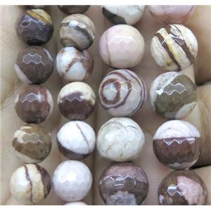 Australian Zebra Jasper beads, faceted round, approx 12mm dia