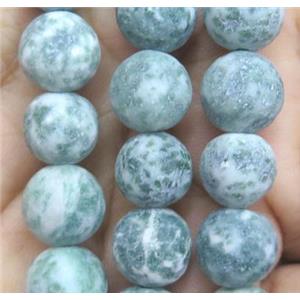 round green spotted dalmatian jasper bead, matte, approx 8mm dia