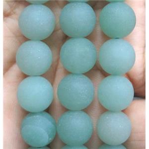 matte round green aventurine beads, approx 10mm dia