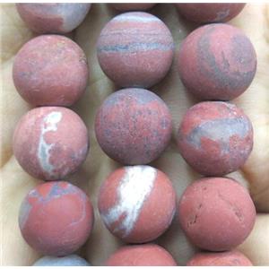 round matte Red Jasper Bead, approx 6mm dia