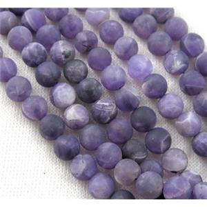 round matte Amethyst Beads, purple, approx 12mm dia