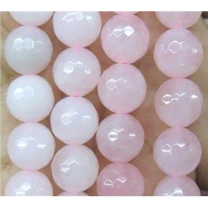 faceted round Rose Quartz Beads, approx 8mm dia