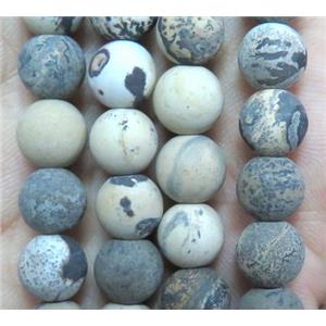 round matte yellow Chohua Jasper beads, approx 6mm dia, 15.5 inches