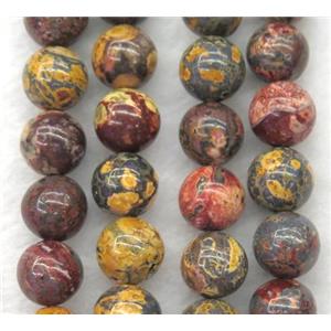 round Red LeopardSkin Jasper beads, approx 6mm dia