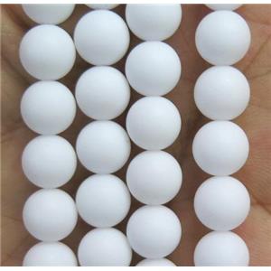 round matte white Porcelain beads, approx 4mm dia