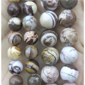 Zebra Jasper Beads, round, coffee, approx 12mm dia