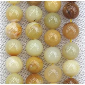 round Yellow Opal Jasper Beads, approx 8mm dia