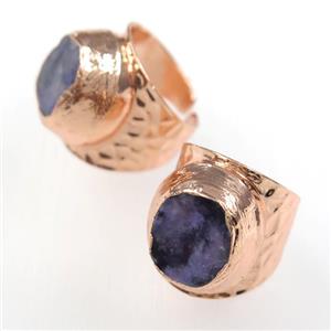 Charoite Rings, copper, rose gold, approx 18-30mm