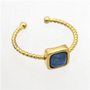 blue Kyanite Rings, copper, gold plated, approx 7mm, 19mm dia