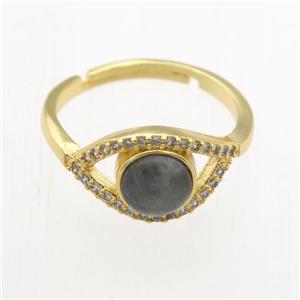 Labradorite Rings, copper, gold plated, approx 8mm, 17mm dia