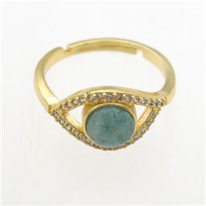 green Amazonite Rings, copper, gold plated, approx 8mm, 17mm dia