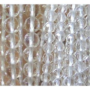 Clear Quartz beads, faceted round, approx 14mm dia