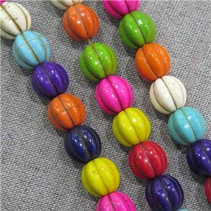 synthetic Turquoise pumpkin beads, mix color, approx 12mm dia