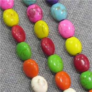 synthetic Turquoise oval beads, mix color, approx 25x35mm