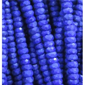 blue synthetic Turquoise beads, faceted rondelle, approx 5x8mm, 15.5 inches