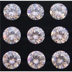 white Cubic Zirconia cabochon, drip diamond shaped, approx 4.5mm dia