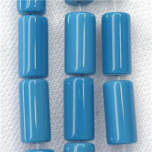 blue Jadeite Glass tube beads, approx 10x20mm