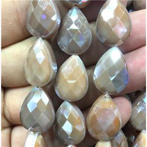 chinese crystal glass bead, faceted teardrop, approx 13x18mm, 36pcs per st