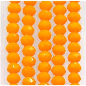 orange chinese crystal glass beads, faceted rondelle, approx 2.5x3mm, 150 pcs per st