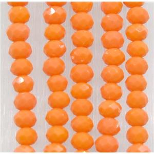 orange chinese crystal glass beads, faceted rondelle, approx 2.5x3mm, 150 pcs per st