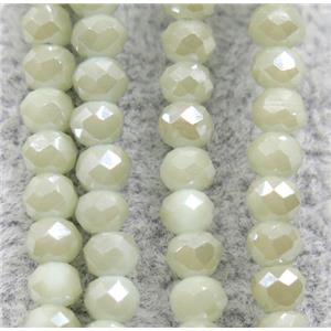 chinese crystal glass beads, faceted rondelle, AB-color electroplated, approx 2.5x3mm, 150 pcs per st