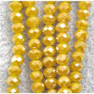 orange chinese crystal glass beads, faceted rondelle, AB-color electroplated, approx 2.5x3mm, 150 pcs per st