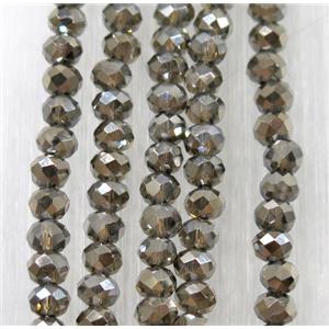 chinese crystal glass beads, faceted rondelle, approx 2.5x3mm, 150 pcs per st