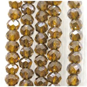 chinese crystal glass beads, faceted rondelle, approx 2.5x3mm, 150 pcs per st