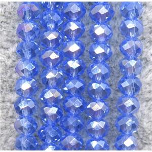 blue chinese crystal glass beads, faceted rondelle, approx 2.5x3mm, 150 pcs per st