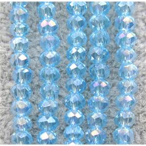 blue chinese crystal glass beads, faceted rondelle, approx 2.5x3mm, 150 pcs per st